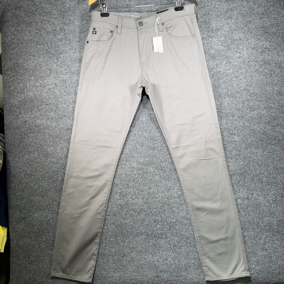 AG Adriano Goldschmied Tellis Modern Slim Pants Men's 33x34 Gray Geometric Chino